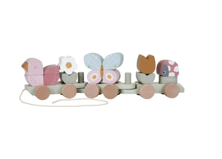Trenino in legno Flowers and Butterflies