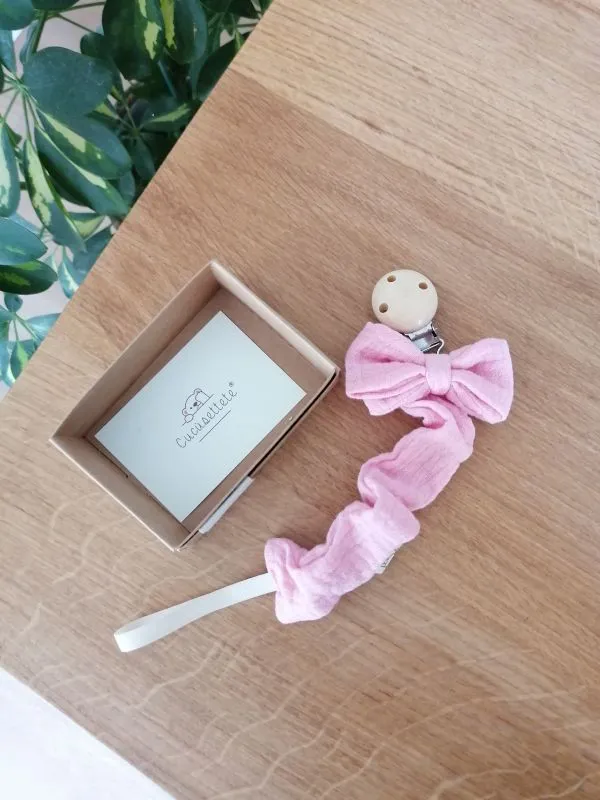 Portaciuccio con fiocco rosa intenso