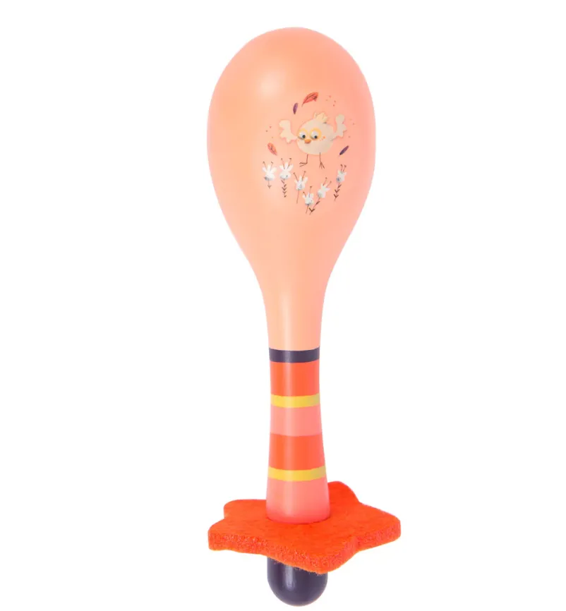 Maracas in legno color pesca