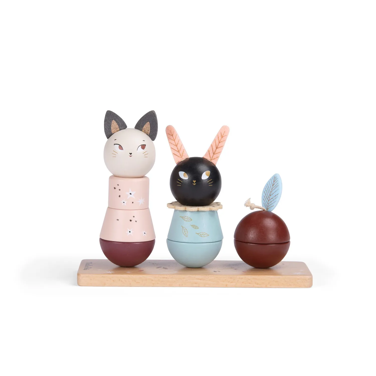 Animali da impilare in legno