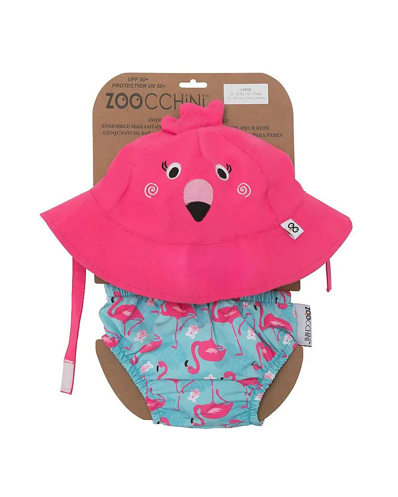 Set FENICOTTERO costumino contenitivo+cappellino UPF 50+
