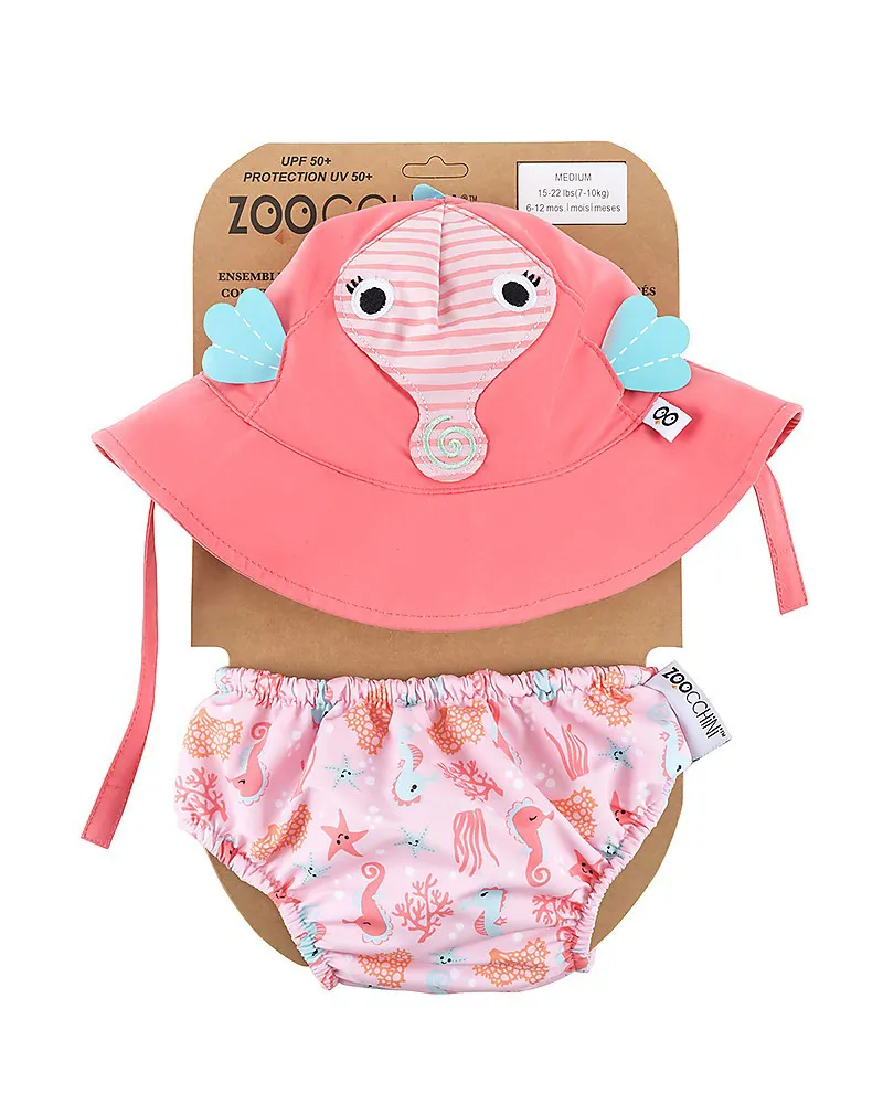 Set CAVALLUCCIO MARINO costumino contenitivo+cappellino UPF 50+