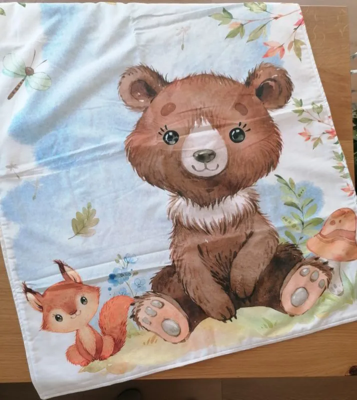 Copertina in cotone e maglina Orso e volpina