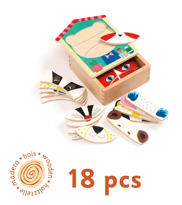 Face Mix puzzle di legno