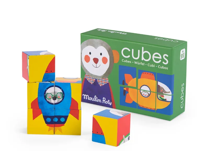 Puzzle cubetti in legno