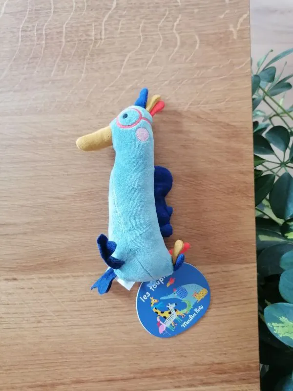 Peluche sonaglino uccellino blu