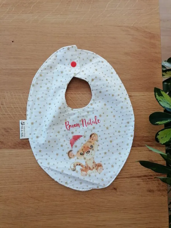 Bavaglia natalizia in cotone 0/6 mesi