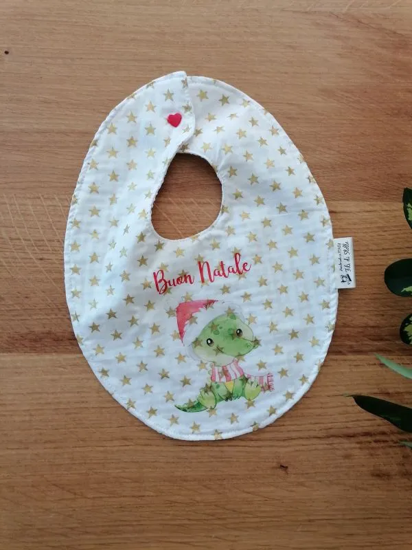 Bavaglia natalizia in cotone 0/6 mesi