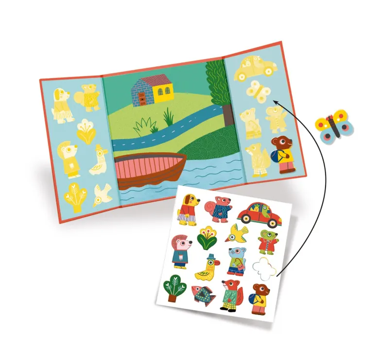 Stickers adesivi attacca e stacca - Animali