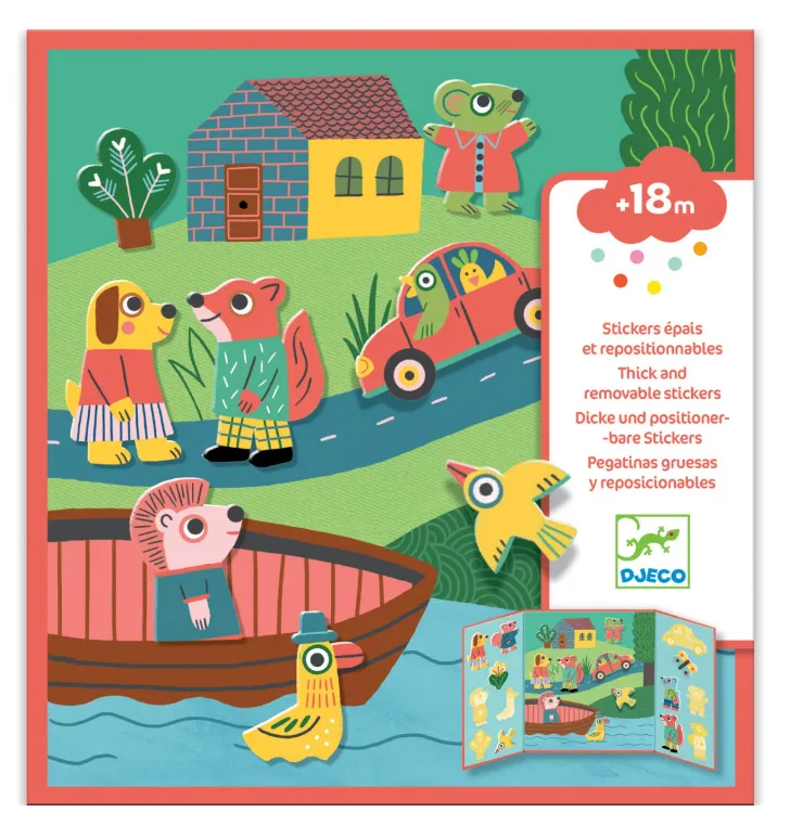 Stickers adesivi attacca e stacca - Animali