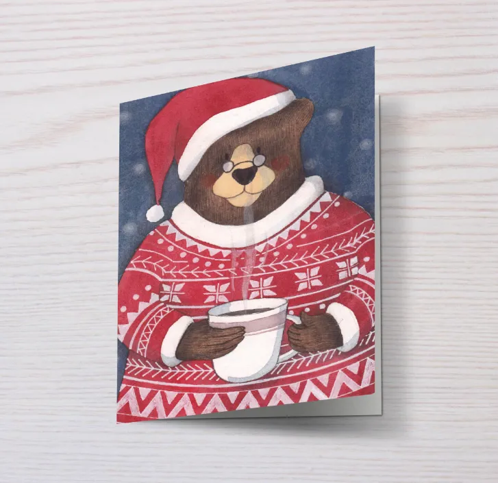 Biglietto di auguri con busta Orso con cioccolata