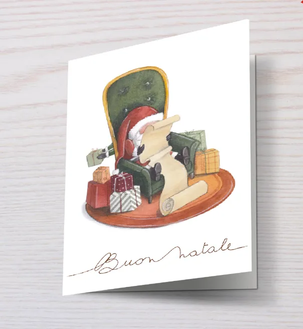 Biglietto di auguri con busta Babbo letterona