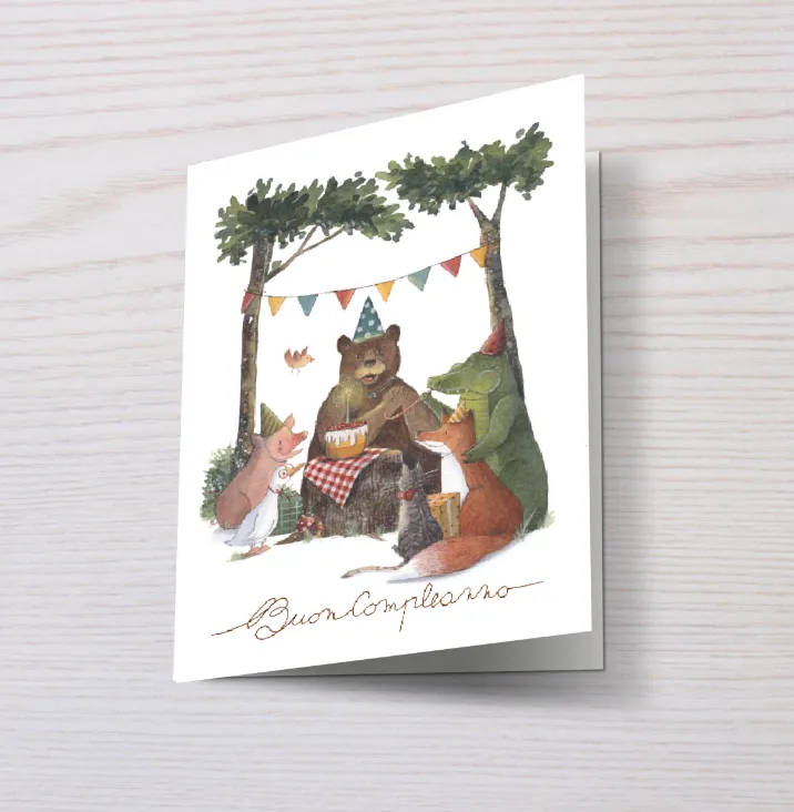 Biglietto di auguri con busta Giardino