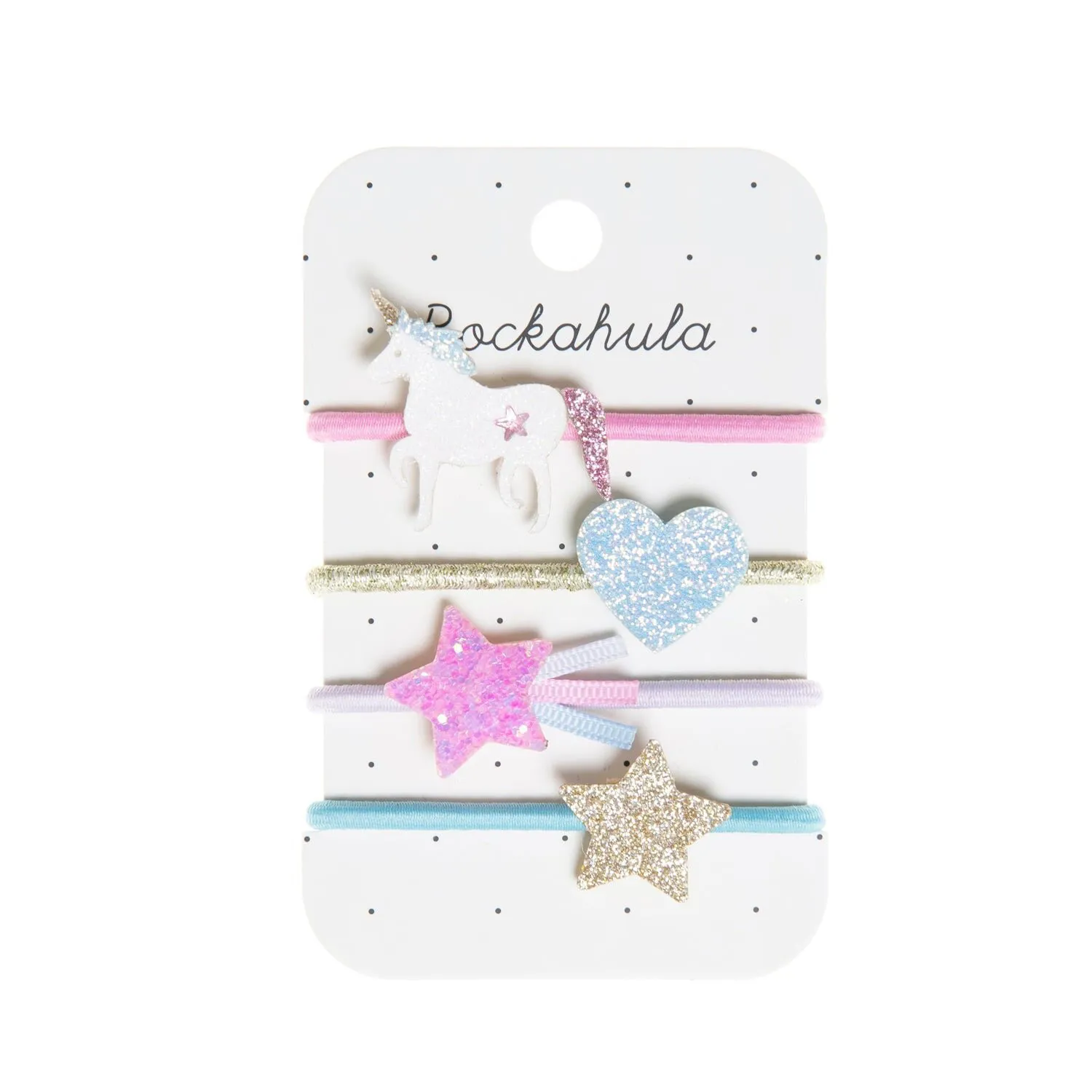 4 elastici unicorni stella e cuori