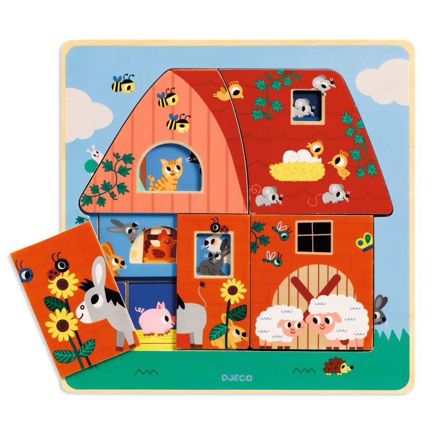 Puzzle in legno Chez Moo (3 in 1)