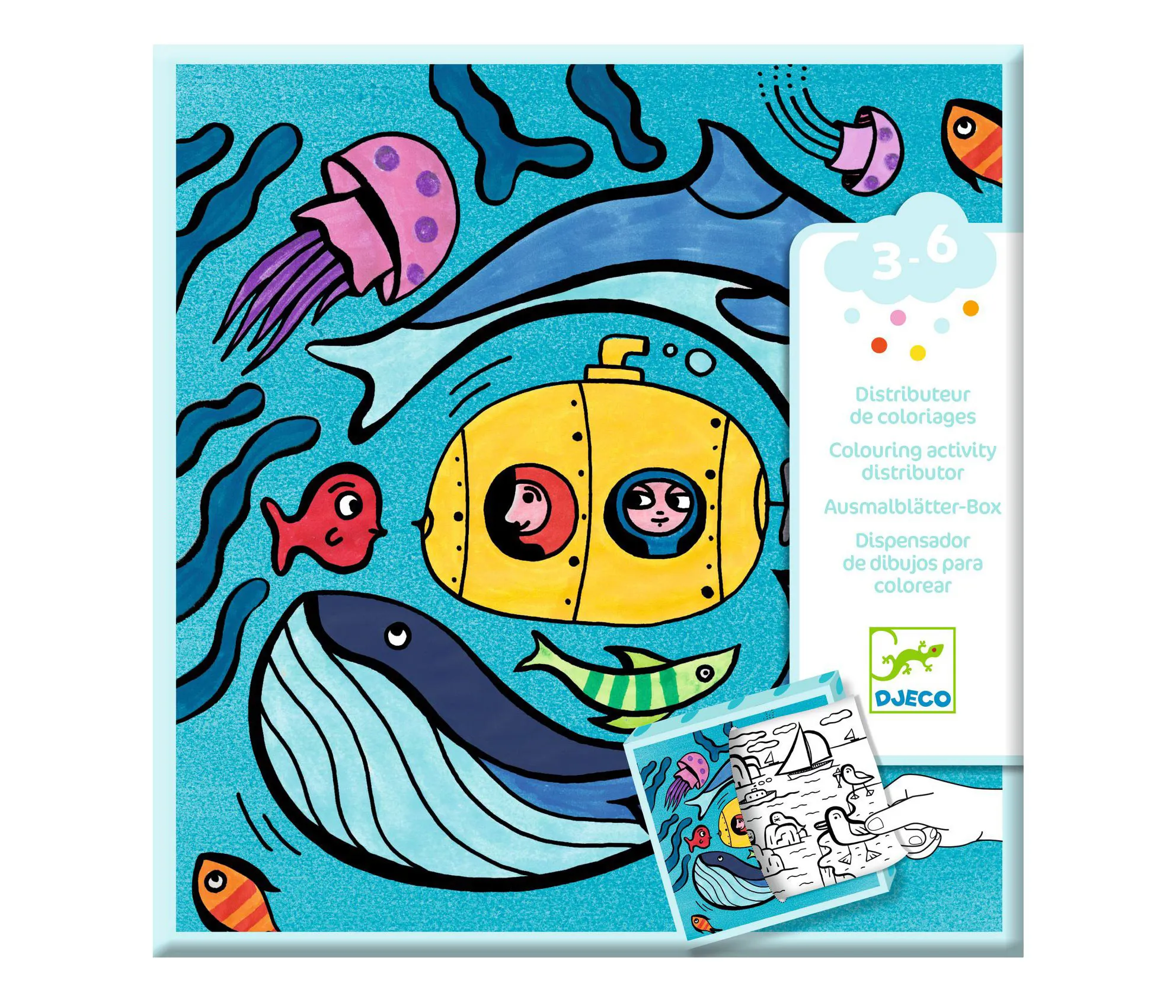 Dispenser di disegni da colorare - oceano
