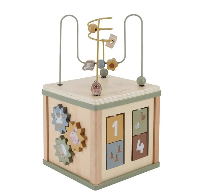 Cubo multiattività in legno - Piccola fattoria