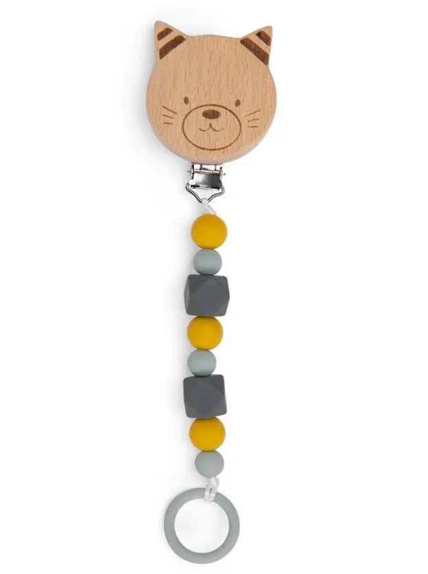 Portaciuccio in legno e silicone Gatto