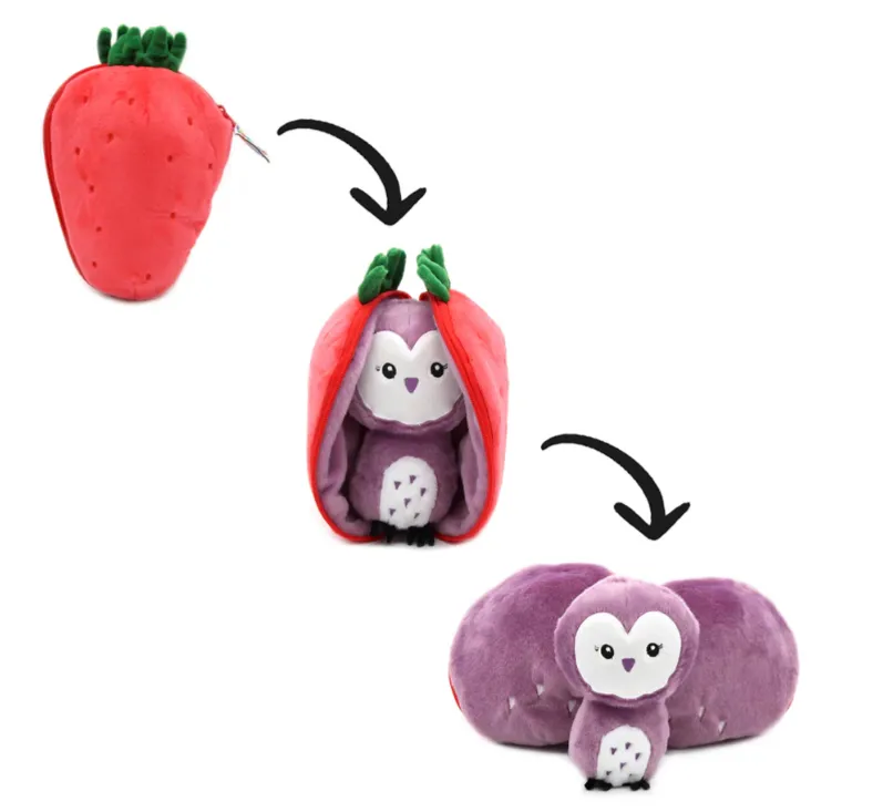 Peluche gufo nella fragola