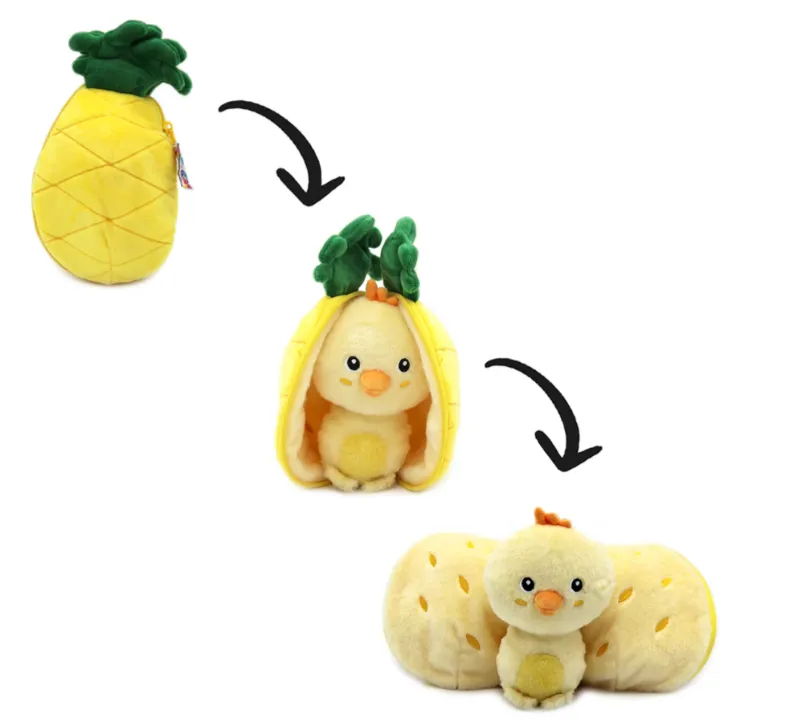 Peluche pulcino nell'ananas