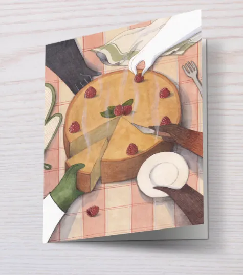 Biglietto di auguri con busta Taglio della torta