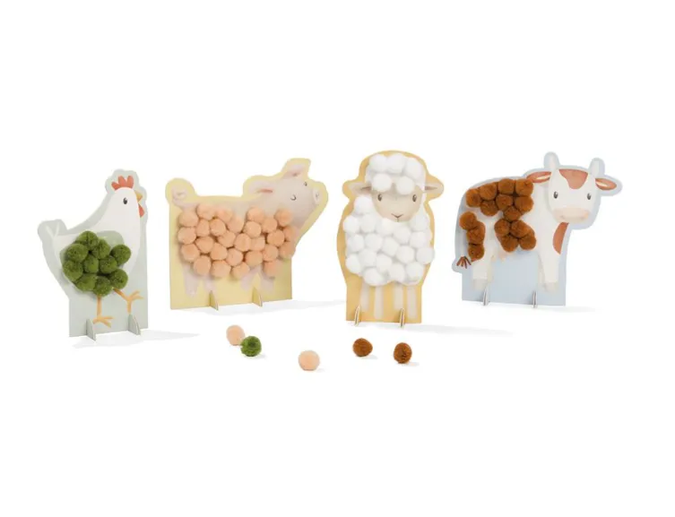 Kit artigianale con pompon Piccola fattoria