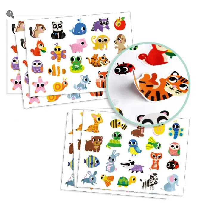 Grandi adesivi per piccoli - 120 pz - Animali