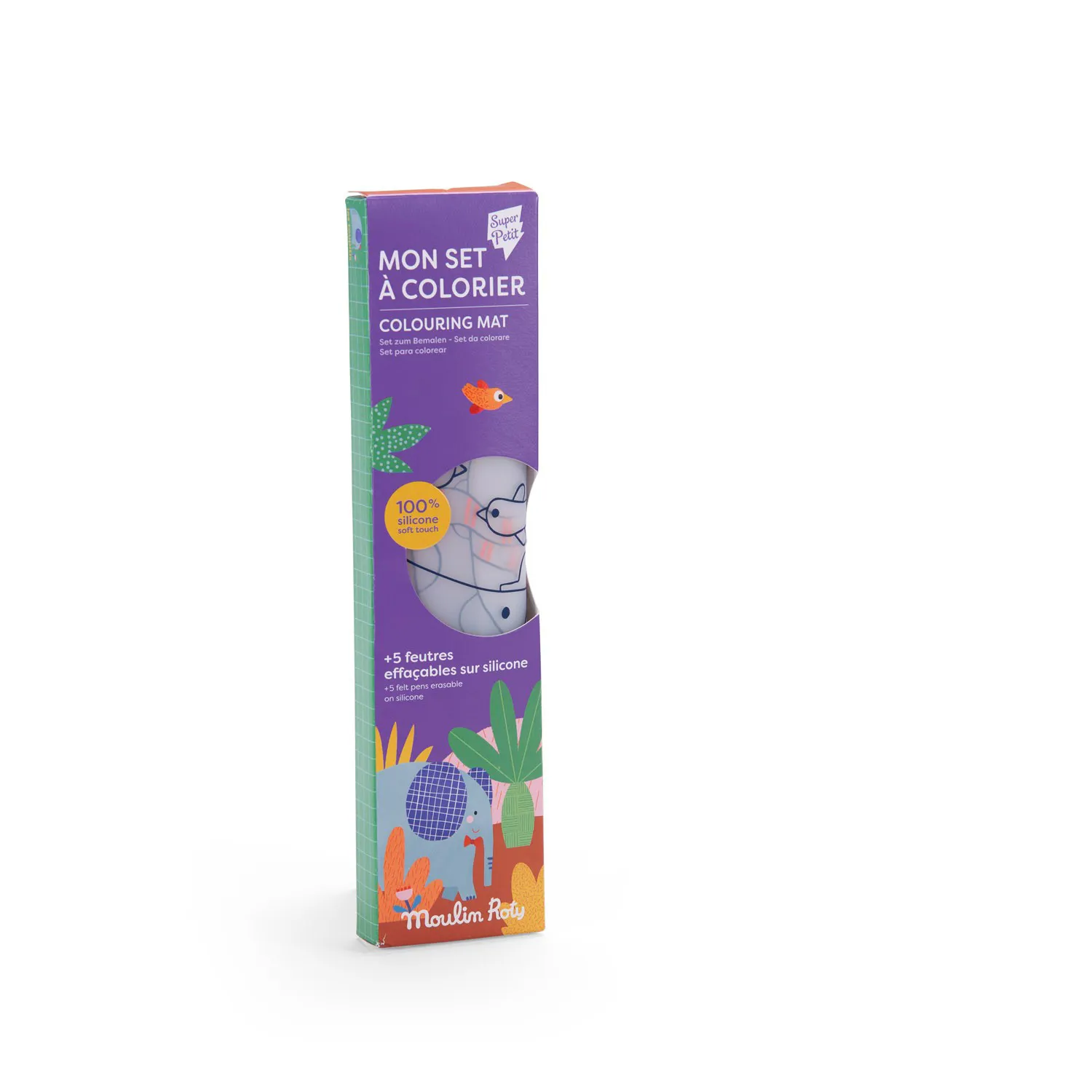 Tovaglietta in silicone da colorare cancellabile + 5 pennarelli les Toupitis