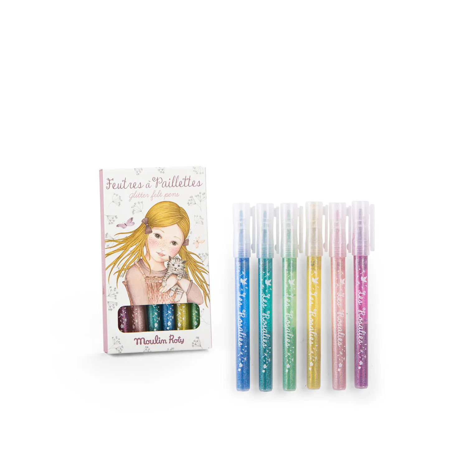 Set 6 pennarelli glitterati Les Rosalies