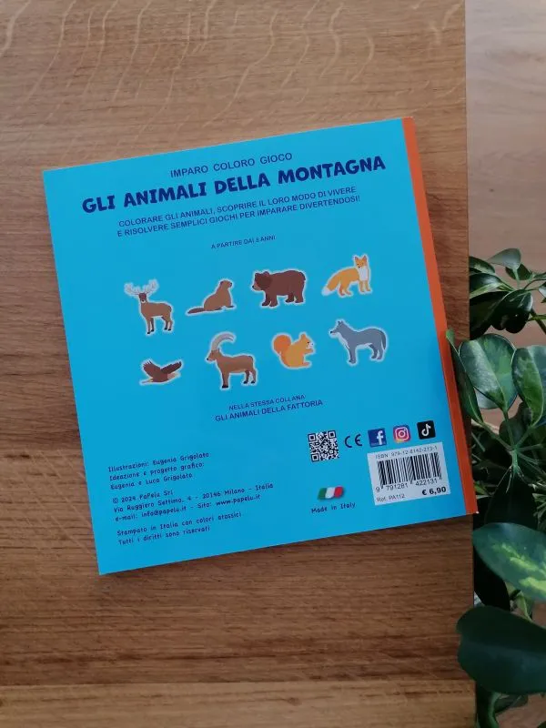 Gli animali della montagna - Imparo, coloro, gioco - Papelu