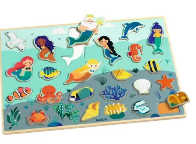 Grande puzzle ad incastro in legno - Mare