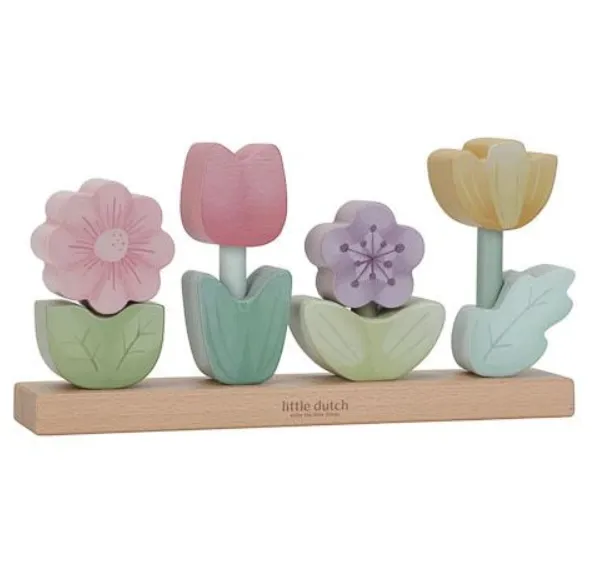 Fiori impilabili in legno - Il giardino delle fate