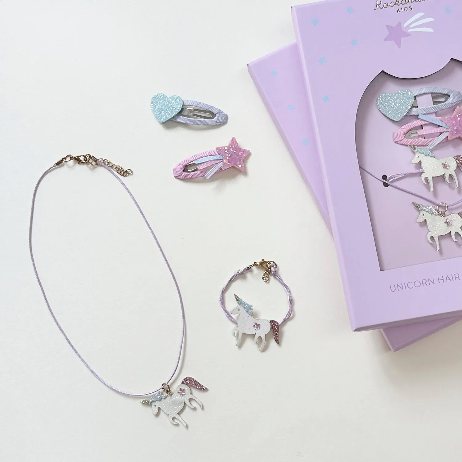 Set per capelli e gioielli Unicorni