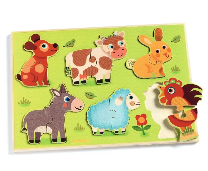 Puzzle ad incastro in legno Coucou Cow