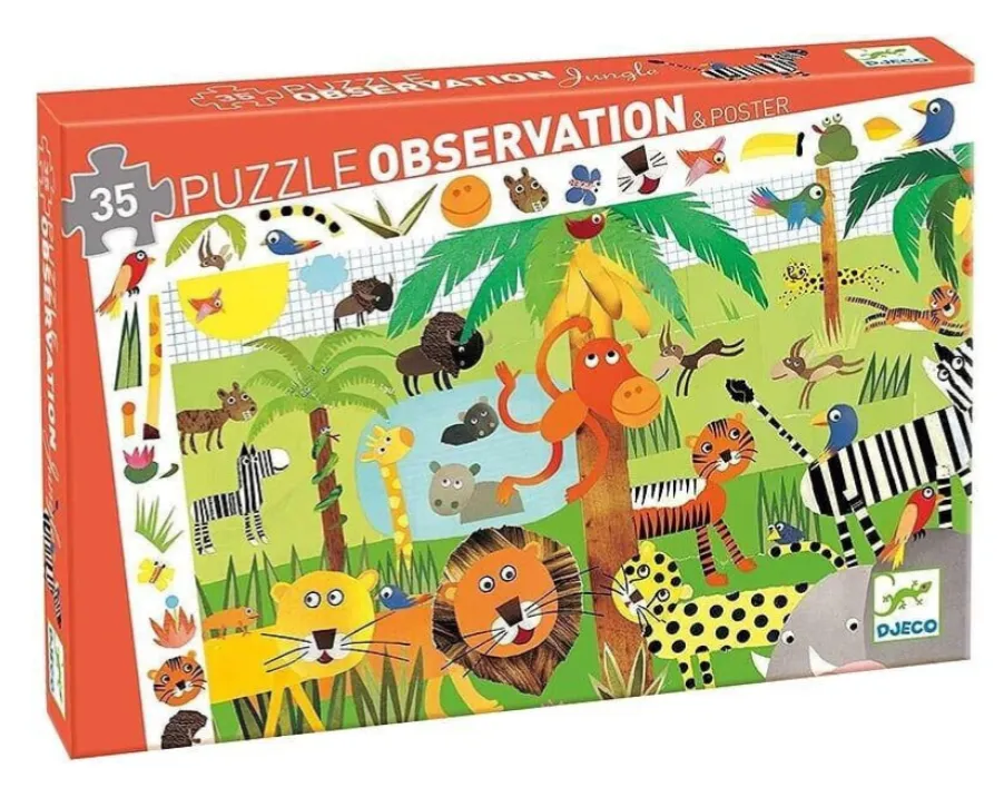 Puzzle e gioco d'osservazione Giungla -  35 pz