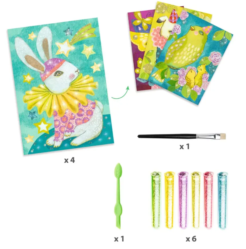 Set di quadri da completare con i glitter - Carnevale degli animali
