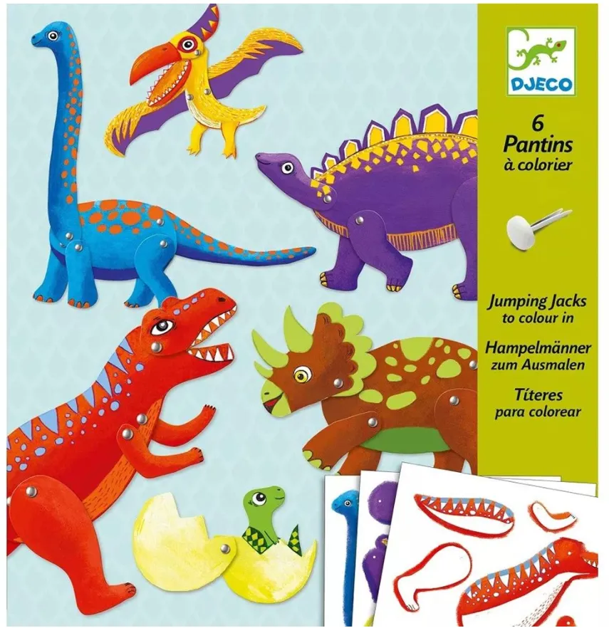 Set artistico marionette di carta - Dinosauri