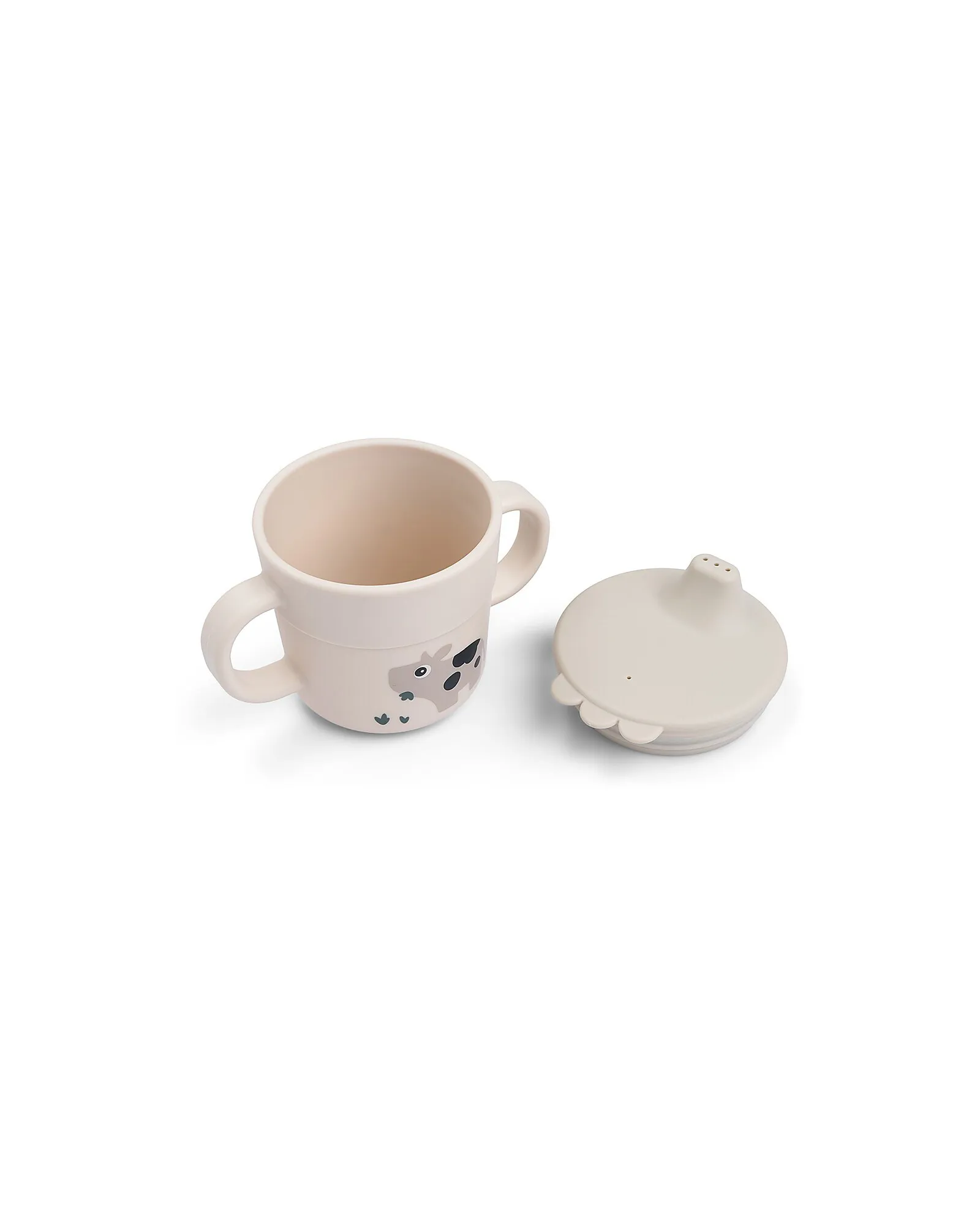 Tazza con Beccuccio e Manici - Tiny Farm - Sabbia - 100% Silicone Alimentare