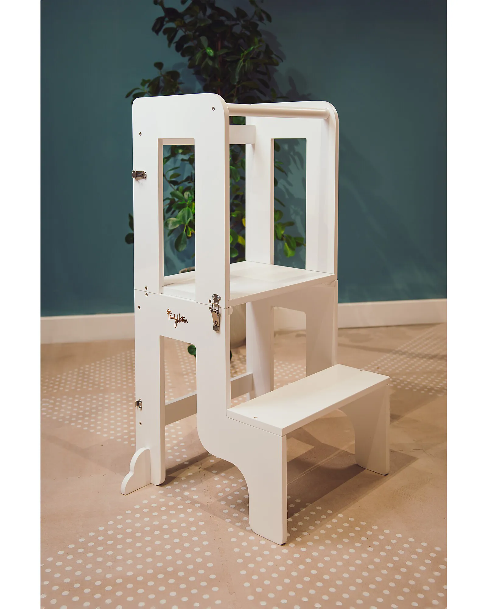 Torre Montessori 2 in 1 - Bianco - Convertibile in Tavolo+Sedia