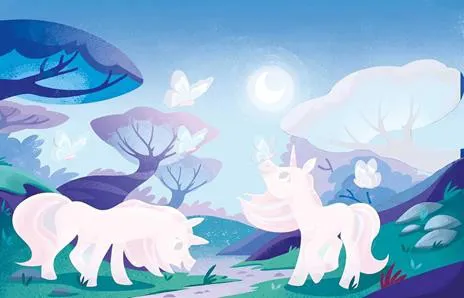 Libera i colori degli unicorni. Con magico pennello ad acqua