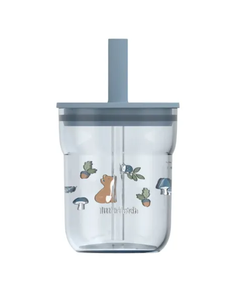 Bicchiere per bambini 250 ml con cannuccia - Amici della foresta