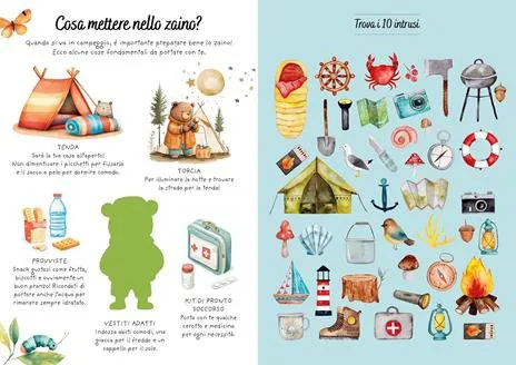Il campeggio. Sticker e attività