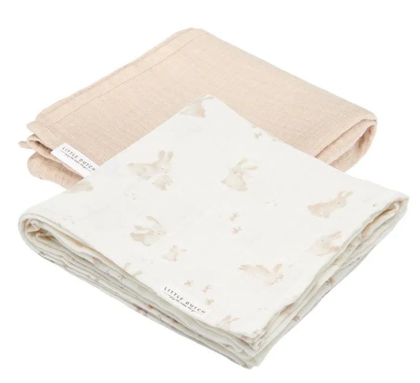 Set 2 mussole in cotone biologico - Baby Bunny