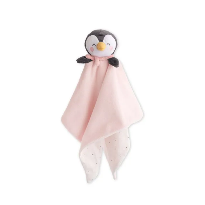 Doudou pinguino, rosa