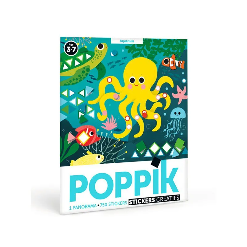 Poster orizzontale Acquario con 750 stickers