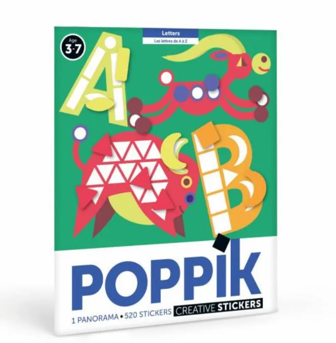 Poster orizzontale Lettere con 520 stickers