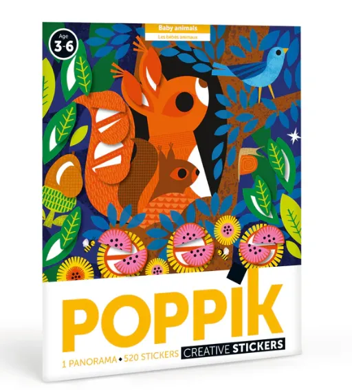 Poster orizzontale Piccoli animali con 520 stickers