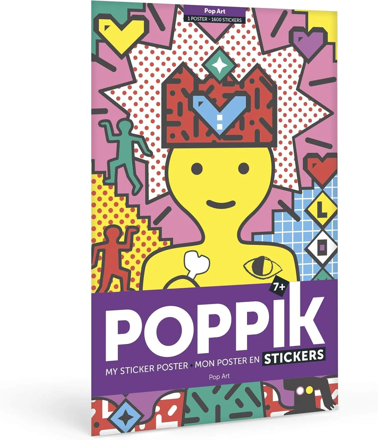 Poster Pixel art - Pop art con adesivi geometrici