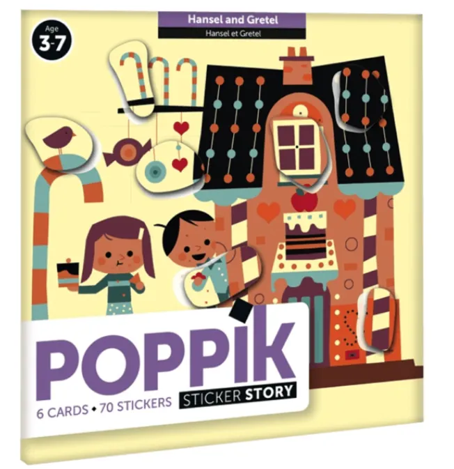 Cartoline con 70 stickers Hansel e Gretel