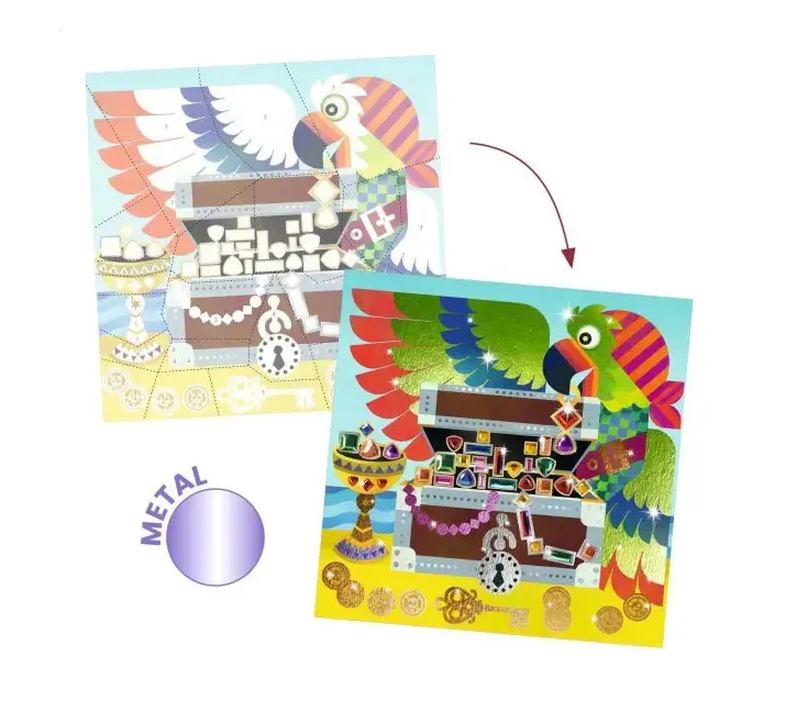Kit artistico con fogli metallo e strass Pirati